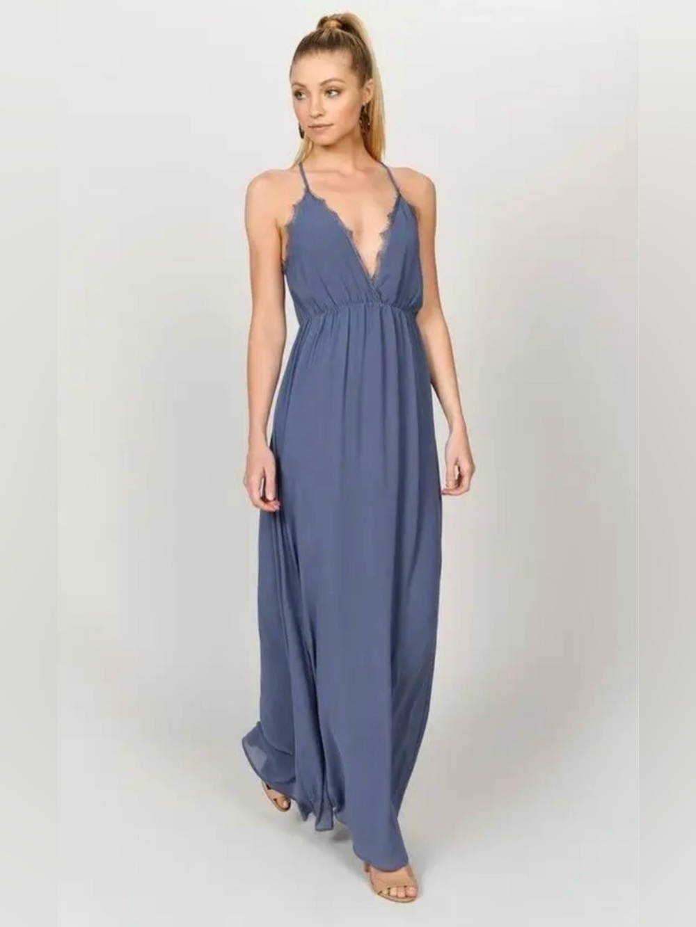 NWT Tobi laced trimmed Crisscross V-Neck Maxi Dress size Medium